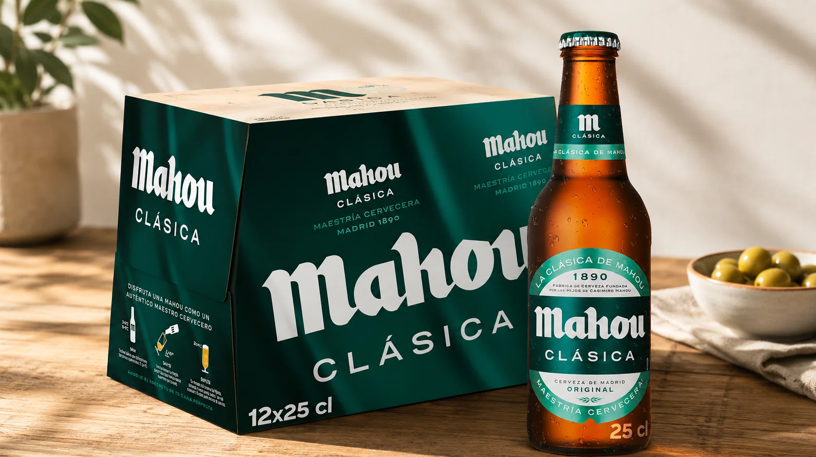 Pack x12 botellas de Mahou Clásica de 25 cl, la dorada con sabor suave por sólo 4,89€ (-33%)