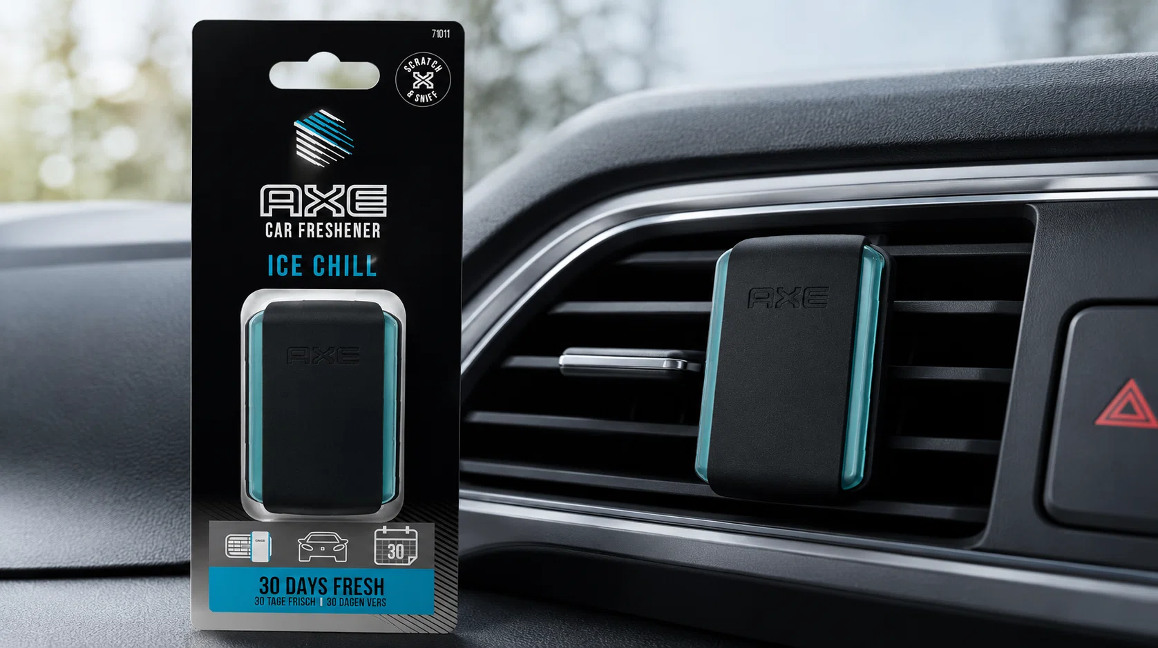 Ambientador de coche AXE para rejilla con fragancia Ice Chill, discreto y duradero por sólo 6,04€ (-32%)