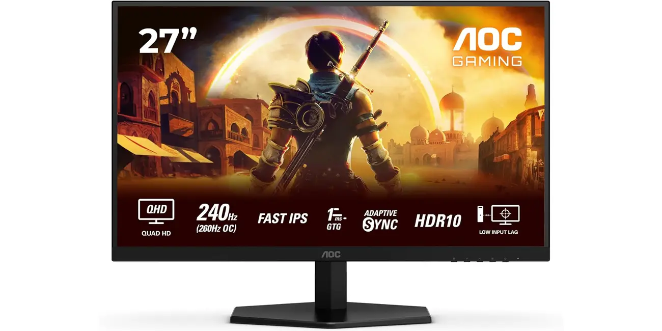 Chollo Monitor gaming AOC Q27G42ZE QHD 240Hz 1ms de 27″ por sólo 159€ con envío gratis (-36%)