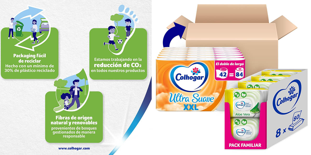 Chollo Pack 44 rollos Colhogar Ultra Suave XXL + 640 toallitas Colhogar Moist Aloe Vera por solo 29,53€ con cupón (-45%)