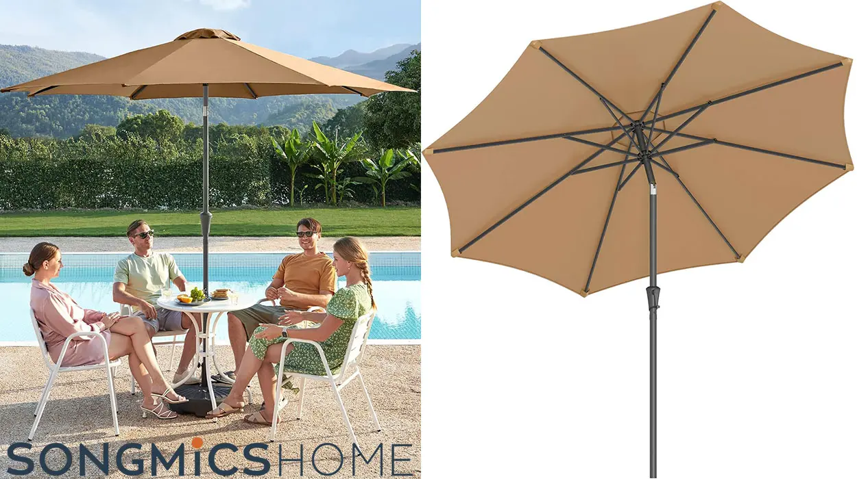 Chollo Sombrilla de jardín Songmics GRANDE, como para comer sin fruncir el entrecejo, por sólo 56,99€ con envío gratis (-31%)