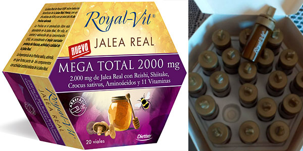 Chollo Pack de 20 viales de jalea real Royal-Vit Mega Total 2.000 mg por sólo 19,93€ (-32%)
