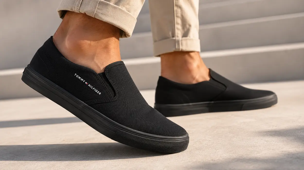 Zapatillas slip-on Tommy Hilfiger Vulc Core negras para hombre por sólo 34,95€ con envío gratis (-50%)