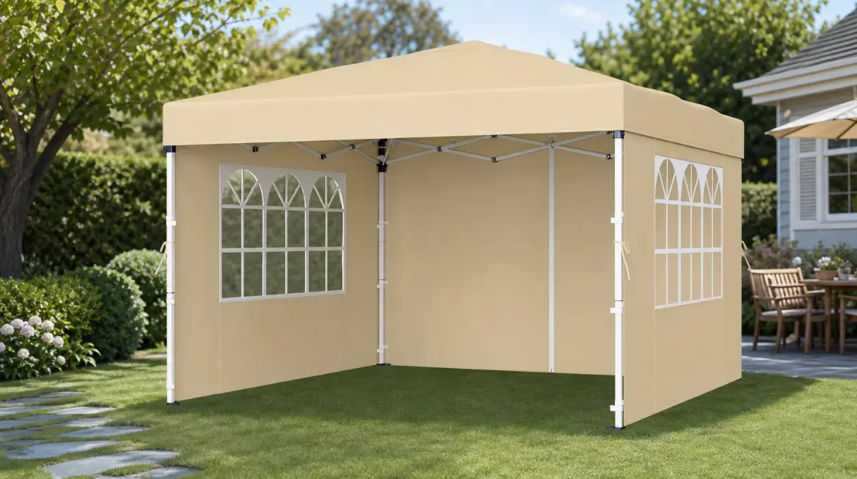 Cenador Songmics plegable de 3×3 m con ventanas laterales: ideal contra sol y lluvia ligera por sólo 69,57€ con cupón y envío gratis (-41%)