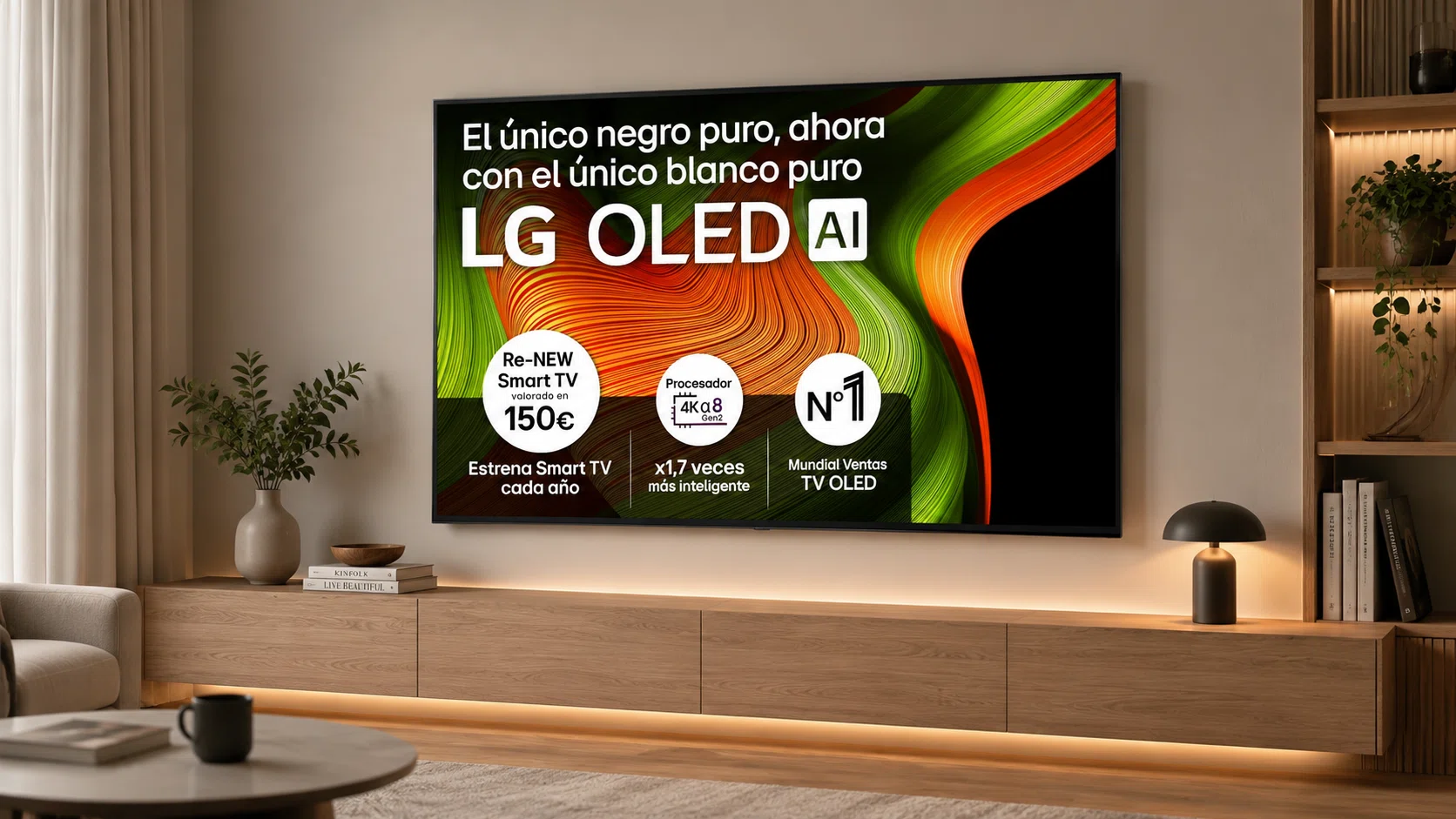 Smart TV LG OLED55B56LA 4K de 55″ de 120 Hz con WebOS 25 y modo gaming por sólo 662,15€ con envío gratis (-59%)
