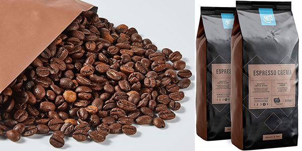 Chollo Pack x2 Café en grano by Amazon Espresso Crema de 500 g por sólo 13,59€ (-14%)