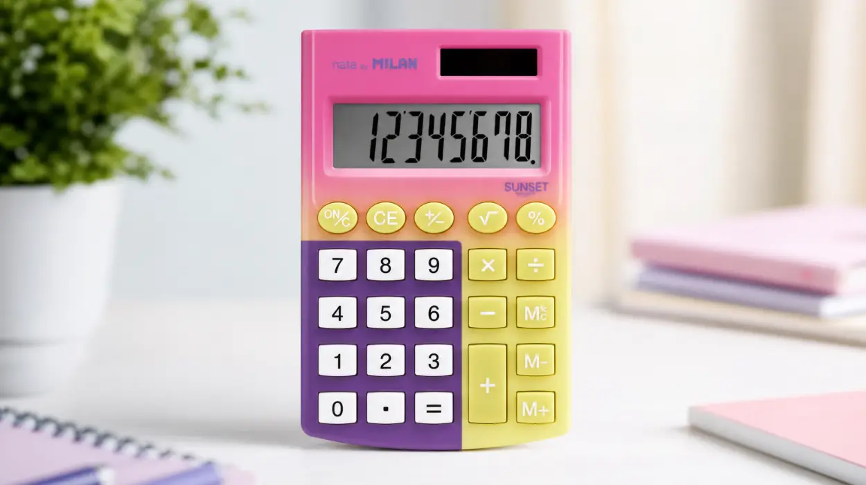 Calculadora Milan Sunset con 8 dígitos de alimentación solar y con pilas por sólo 3,58€ (-58%)
