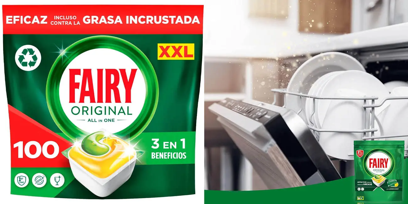 Chollo Pack Lavavajillas Fairy Ultra All in one de 100 cápsulas por sólo 15,99€ (-33%) ¡A 16 céntimos cada lavado!