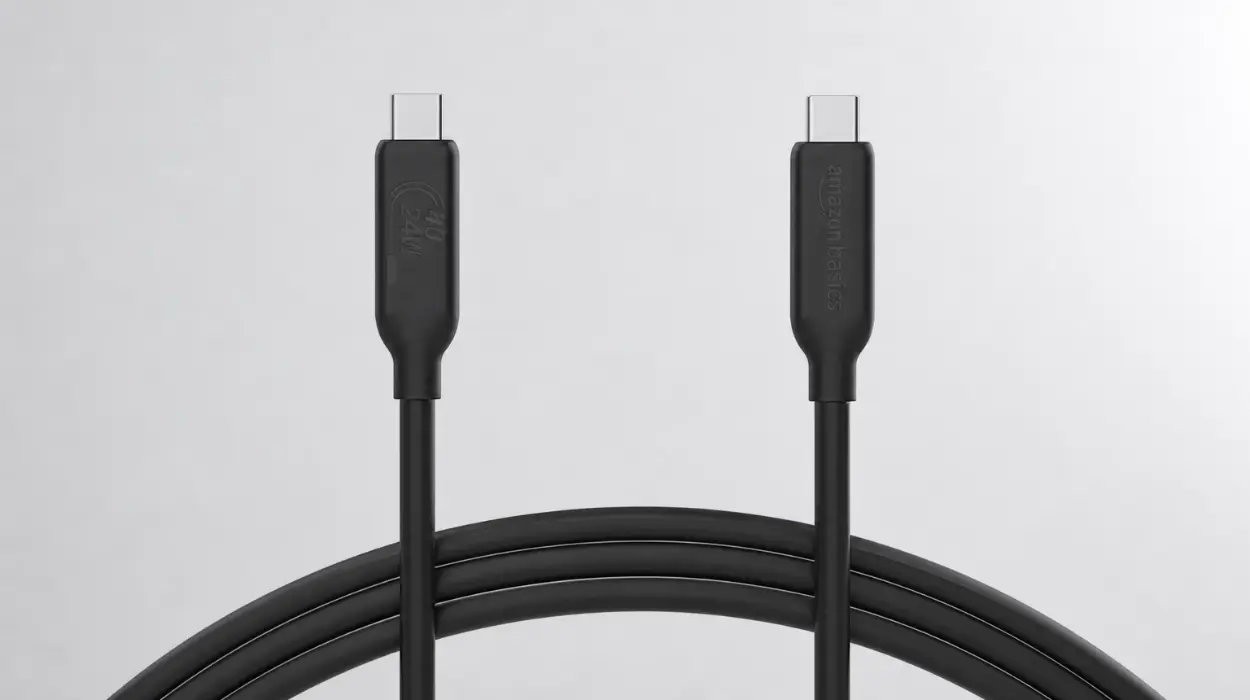 Carga rápida y vídeo 8K: cable USB-C Amazon Basics de 1m, 40 Gbps, 240W y certificación USB-IF por sólo 8,49€ (-6%)