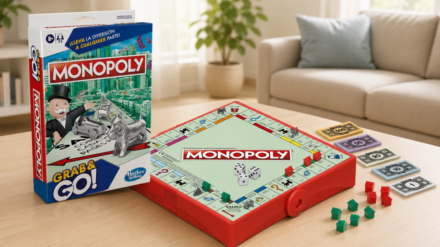 Diversión portátil con Monopoly Grab and Go: juega donde quieras en formato viaje por sólo 6,49€ (-35%)