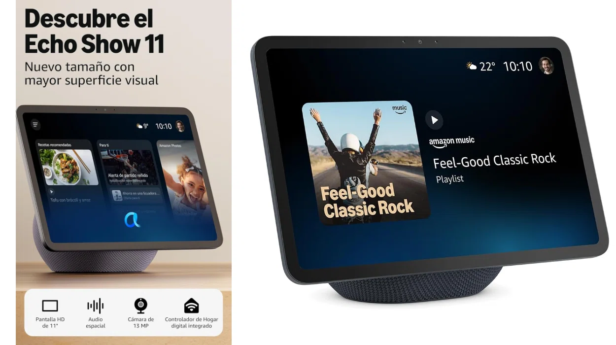 Amazon Echo Show 11: pantalla inteligente de 11″ con imagen y sonido vibrantes por sólo 154,99€ con envío gratis (-60%)