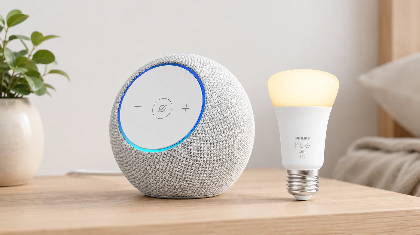 Controla tus luces con la voz: Amazon Echo Dot Max con bombilla Philips Hue White para control inteligente por sólo 69,99€ con envío gratis (-44%)