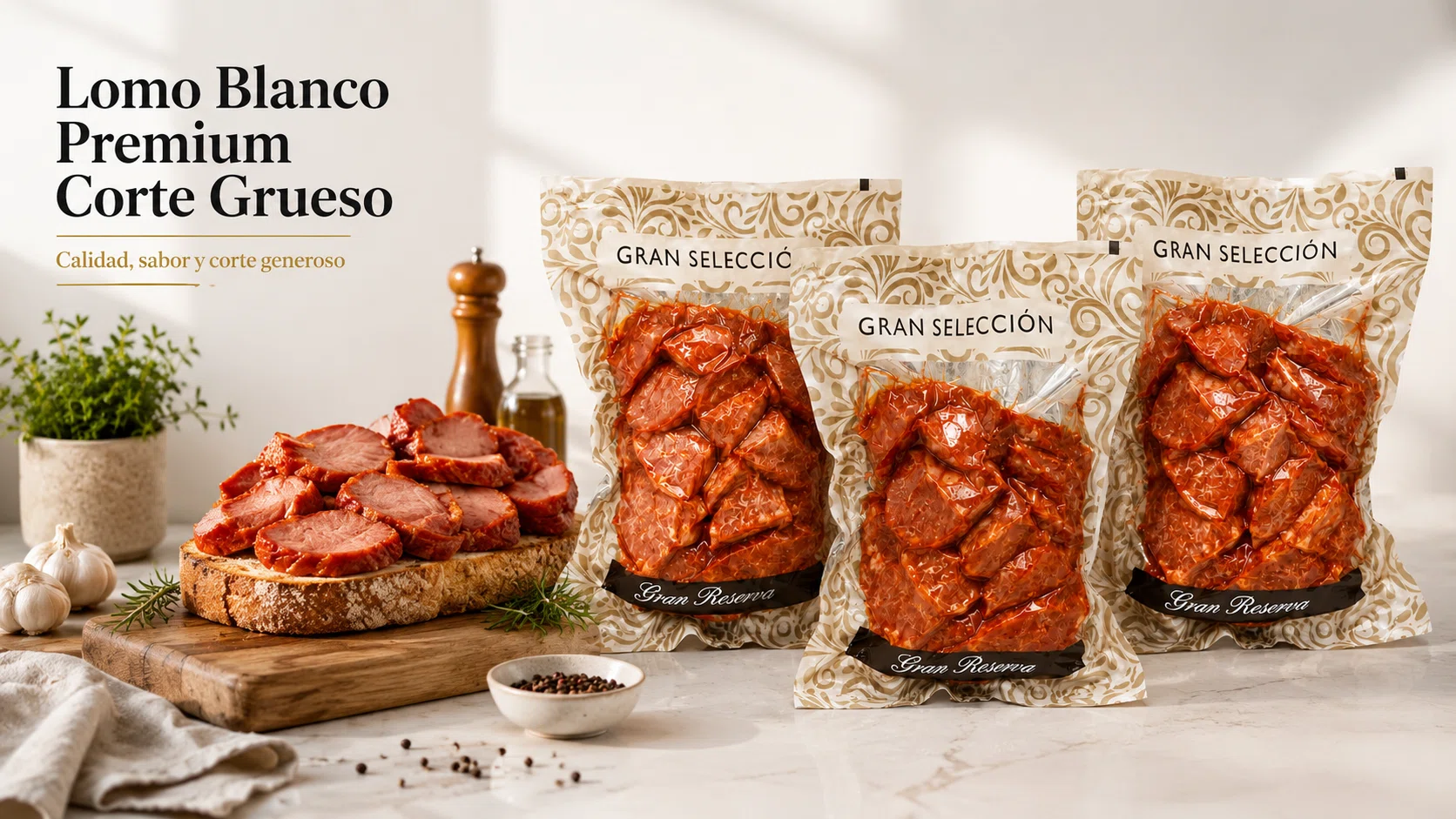 Pack x6 bolsas de Lomo Duroc Casa Curita 3 kg de corte grueso en bolsas al vacío de 500 g por sólo 20,99€ con cupón y envío gratis (-48%)