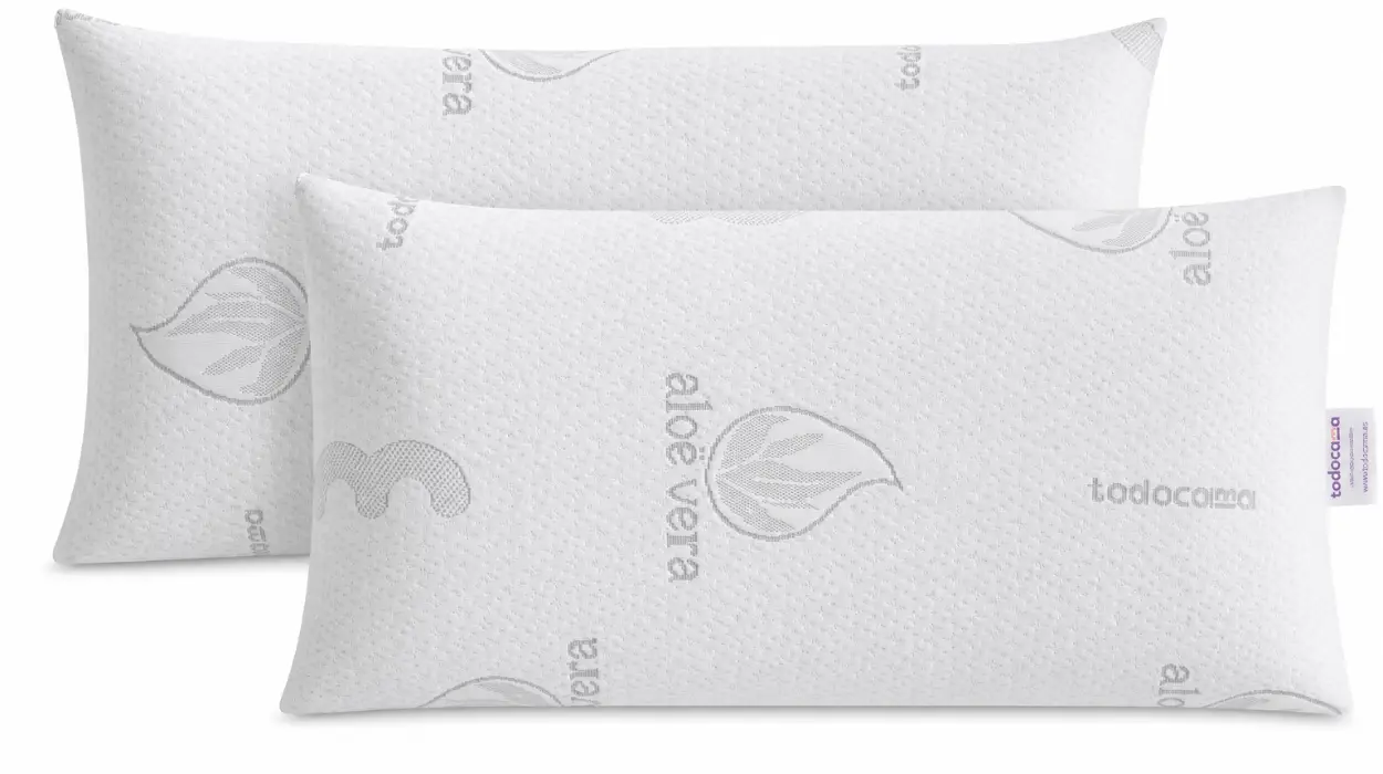 Alivio para cervicales: Pack x 2 almohadas viscoelástica Todocama Aloe Vera con doble funda por sólo 29,99€ con envío gratis (-40%)