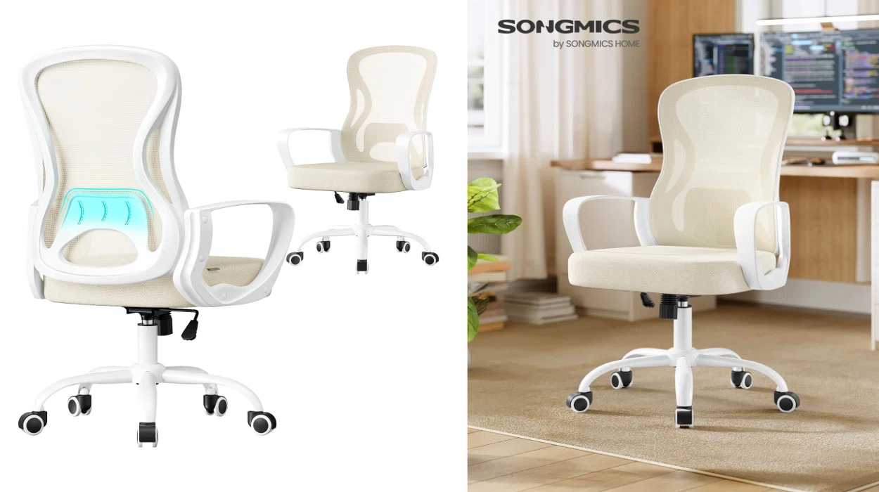 Comodidad todo el día con la silla de oficina ergonómica Songmics con soporte lumbar y reposabrazos por sólo 42,07€ con envío gratis (-36%)