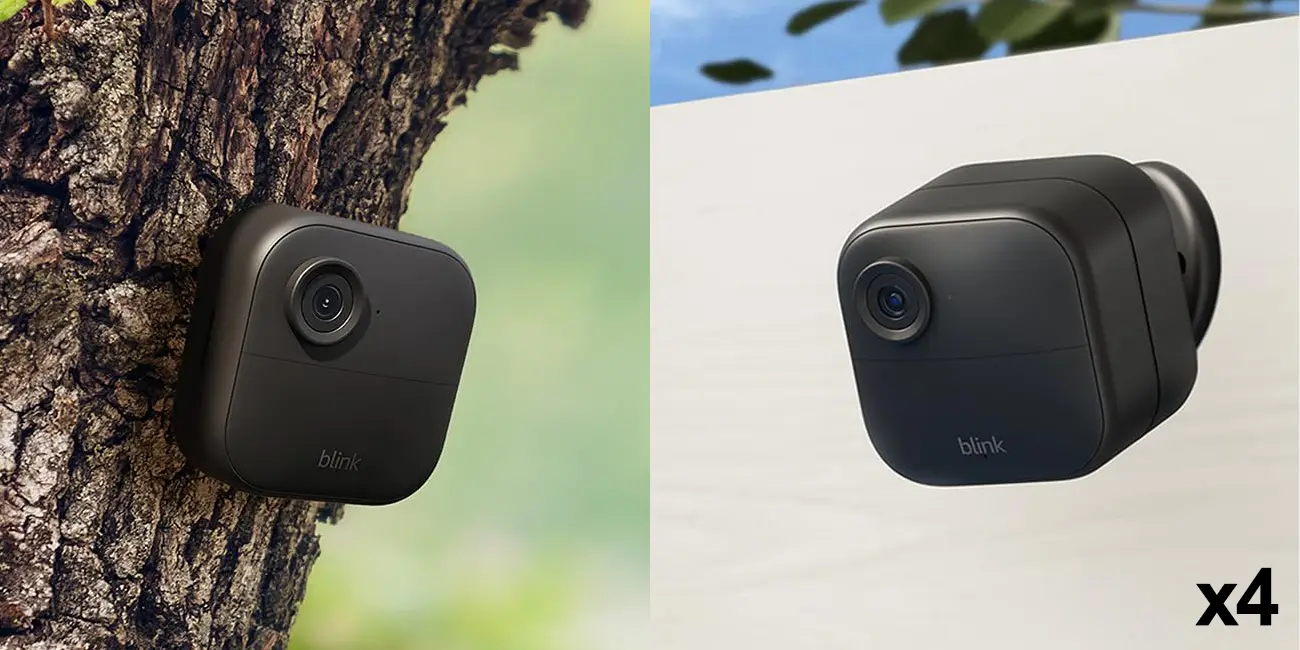 Chollo Pack 4x Cámara de seguridad inteligente HD sin cables Blink Outdoor 4 por sólo 120,99€ con envío gratis (-69%)
