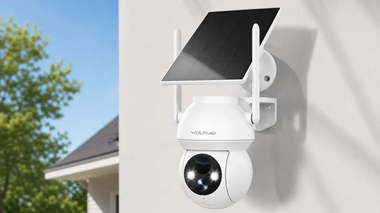 Cámara de seguridad solar WOLFANG 1080P para exteriores, WiFi PTZ 360° y visión nocturna a color por sólo 30,99€ con envío gratis (-38%)