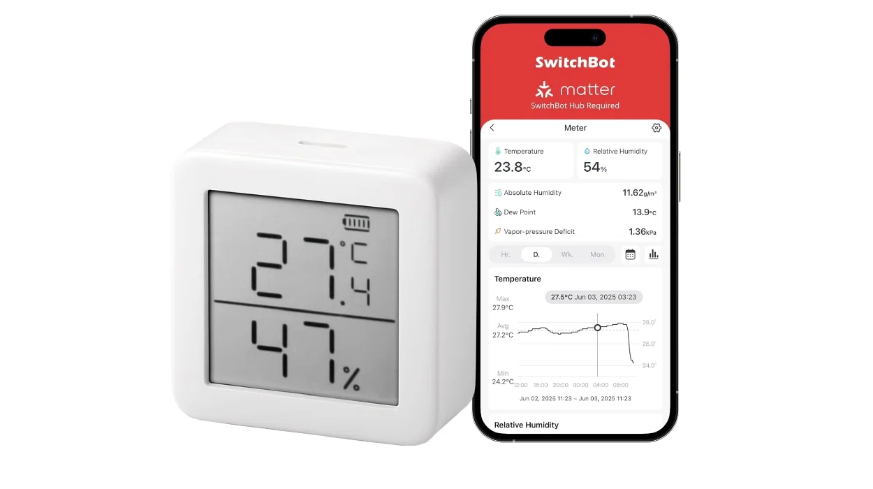 SwitchBot Termómetro Higrómetro Interior y Exterior con Bluetooth y APP por sólo 7,98€ (-33%)