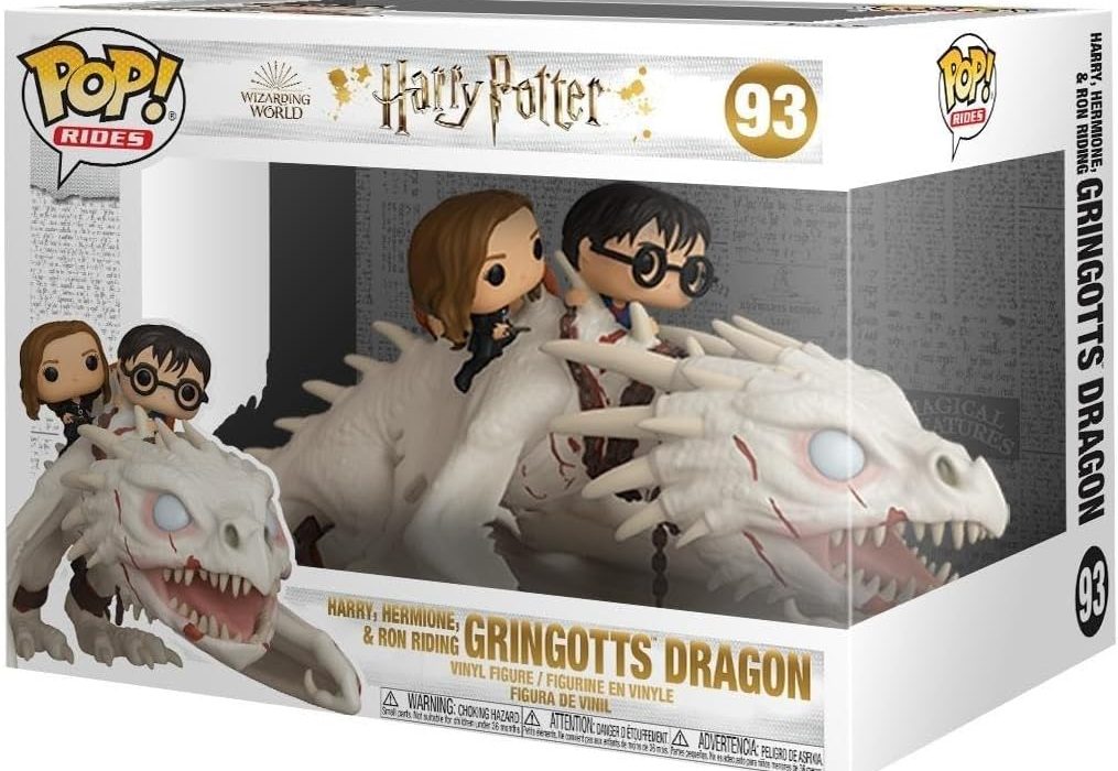 El Dragón de Harry Potter en tu estantería: Funko Pop! Ride de vinilo con Harry, Ron y Hermione por sólo 21,45€ (-44%)