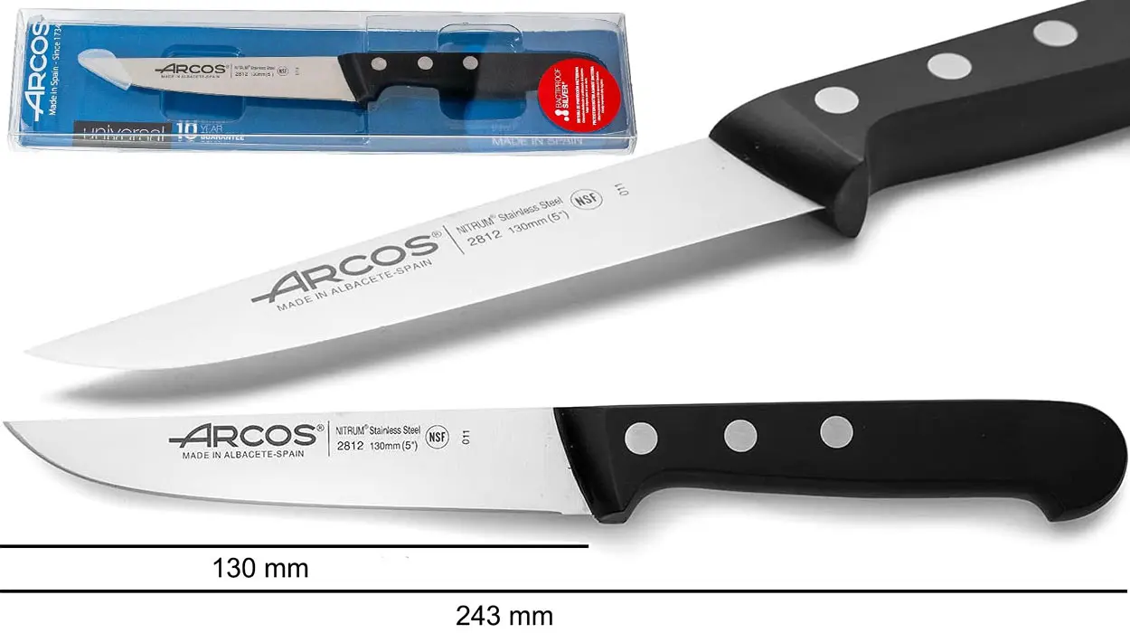 Chollo Cuchillo de cocina Arcos Universal con hoja de 130 mm por sólo 9,36€ (-42%)