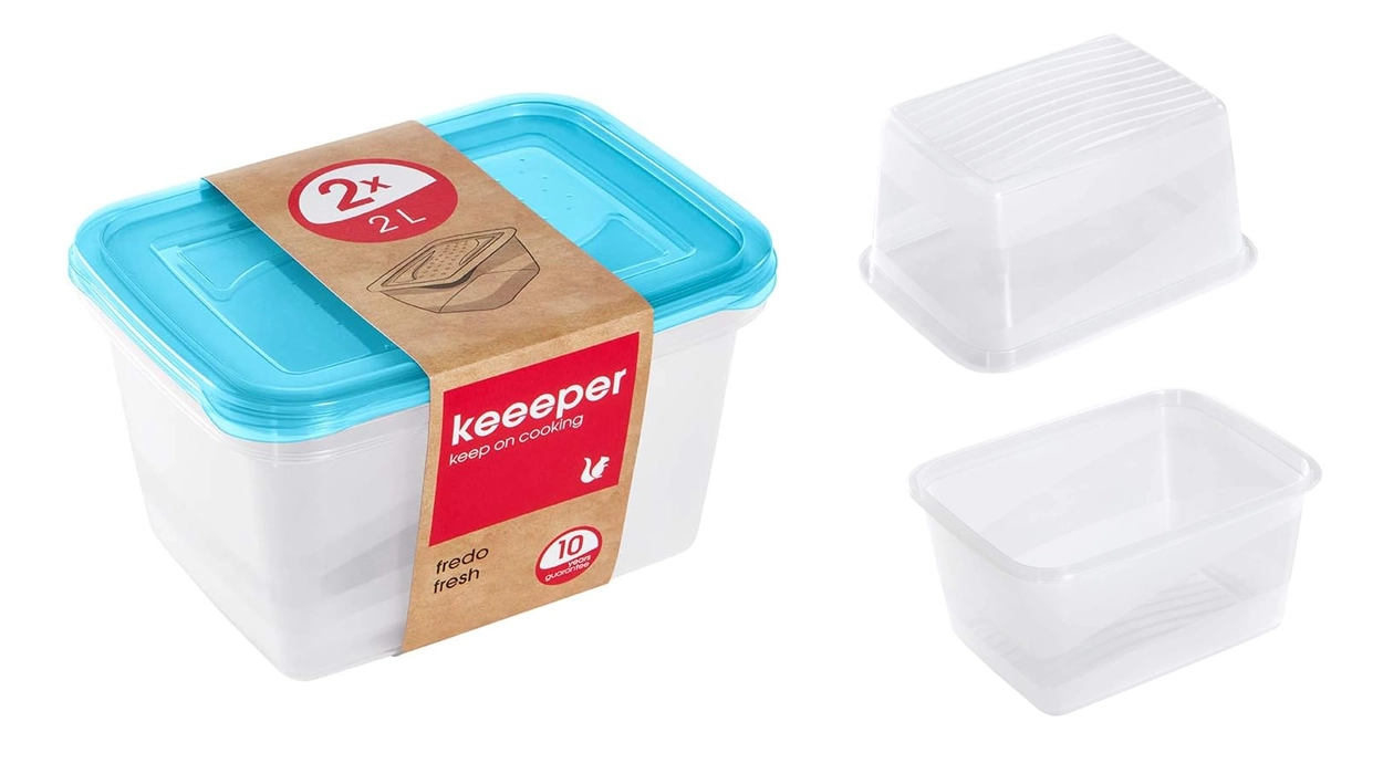 Renueva tus viejos tupers con este juego de 2 fiambreras Keeeper de 2 litros que están prácticamente REGALADAS