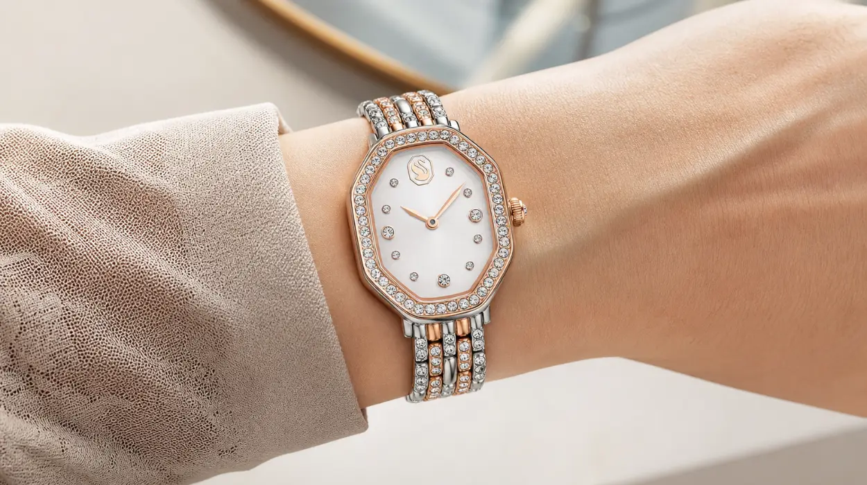 Sofisticación con cada detalle: Reloj Swarovski Dextera Octagon con 46 cristales y pulsera de cinco eslabones por sólo 231€ con envío gratis (-39%)