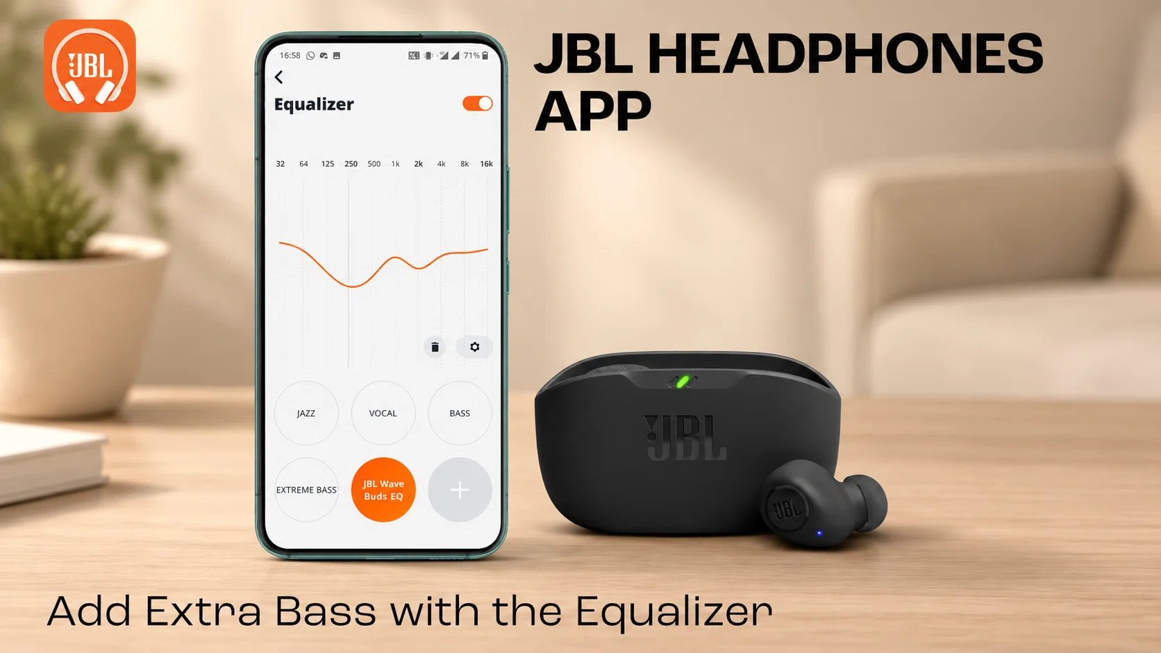 Auriculares inalámbricos JBL Wave Buds con bajos potentes y 32 horas de batería por sólo 28,99€ con envío gratis (-52%)