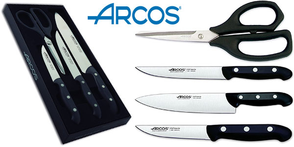 Chollo Juego Arcos Maitre de 3 cuchillos y tijeras por sólo 29,69€ con envío gratis (-42%)