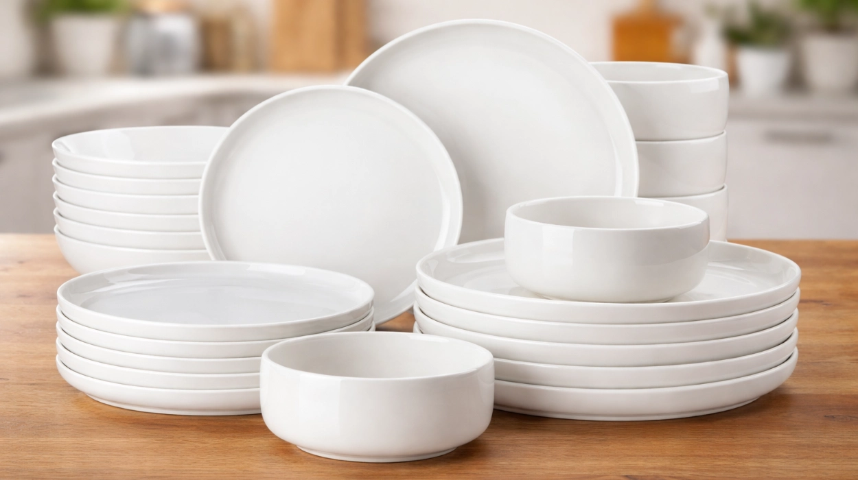 Estilo limpio y atemporal en tu mesa: Vajilla de porcelana Malacasa Luna de 24 piezas (6 personas) por sólo 68,97€ con envío gratis (44% de descuento)