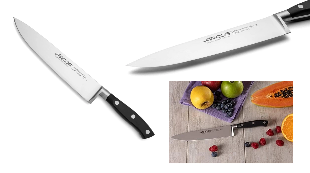 Chollo Cuchillo de chef profesional Arcos Riviera de 200 mm por sólo 23,69€ (-46%)