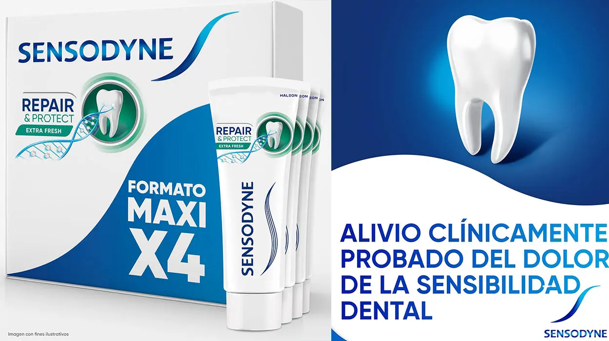 Chollo Pack x4 Dentífrico Sensodyne Repair & Protect Extra Fresh para dientes sensibles de 75 ml por sólo 12,20€ (-36%)
