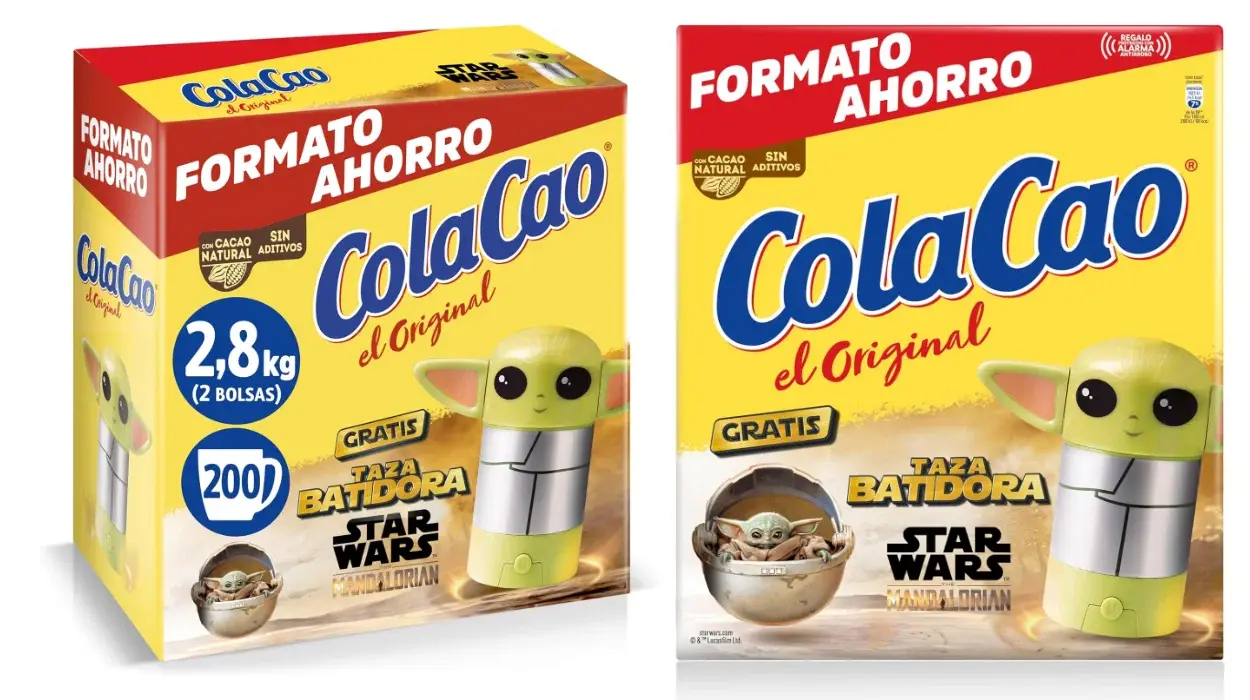 ColaCao Original en formato ahorro 2,8 kg con taza batidora de Star Wars Baby Yoda por sólo 18,39€ con cupón (-29%)