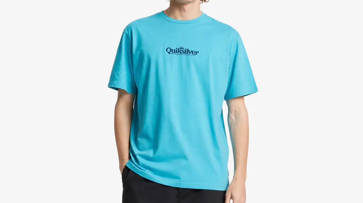 Camiseta de manga corta Quiksilver Fineline SS para hombre en azul por sólo 10,99€ (-8%)