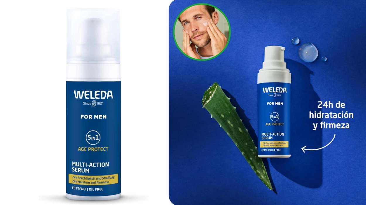 Reduce arrugas y mejora la firmeza con este sérum facial Weleda 5 en 1 para hombre por menos de 11€ con este cupón limitado