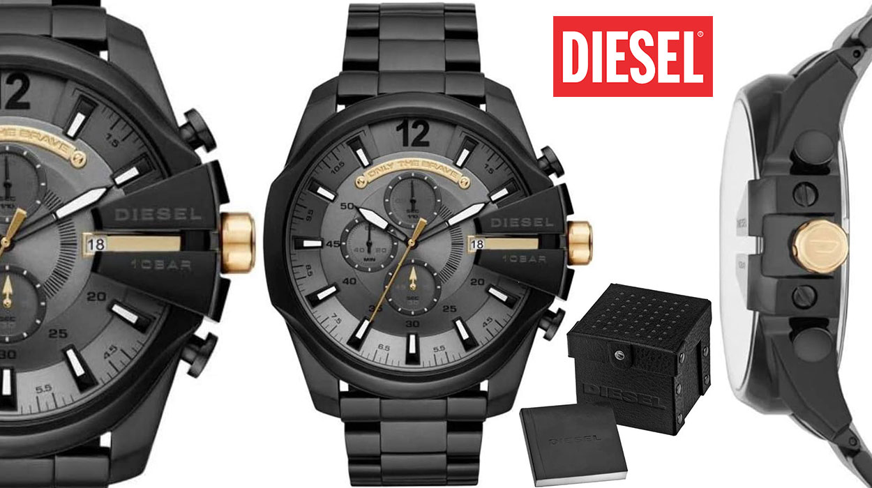 Chollo Reloj de cuarzo Diesel Mega Chief DZ4308 para hombre por sólo 133,79€ con envío gratis (-52%)