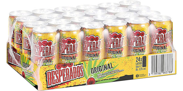Chollo Pack de 24 latas de cerveza Desperados Original con tequila de 50 cl por sólo 20,95€ con envío gratis (-53%)