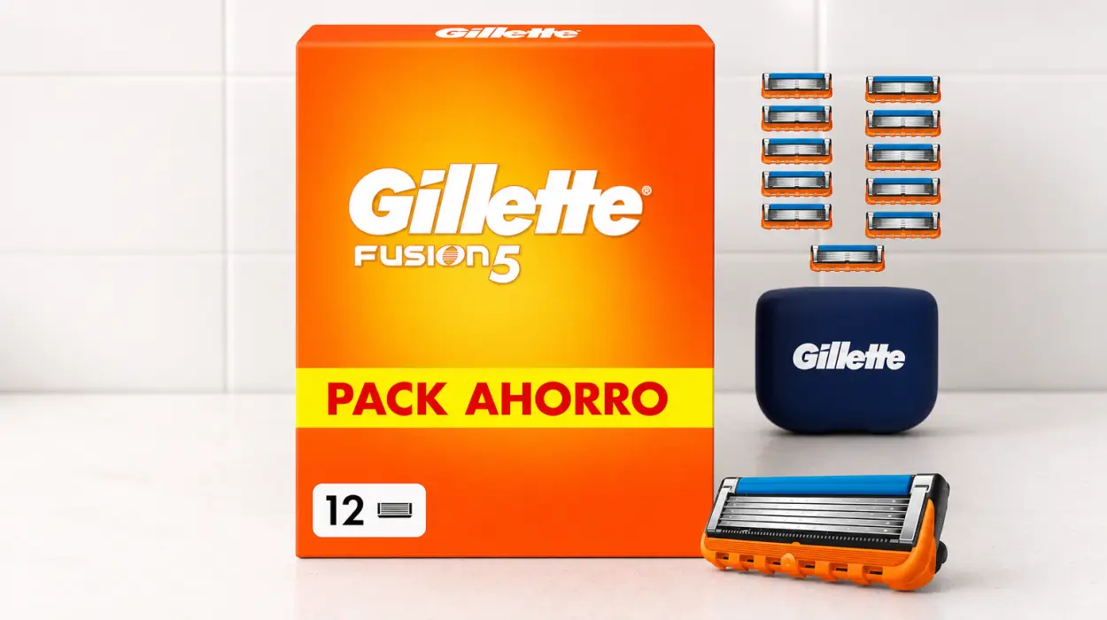 Pack x12 Cuchillas Gillette Fusion5 con banda protectora y lubricante para un afeitado suave y apurado por sólo 29,99€ con envío gratis (-40%) ¡2,50€ cada una!