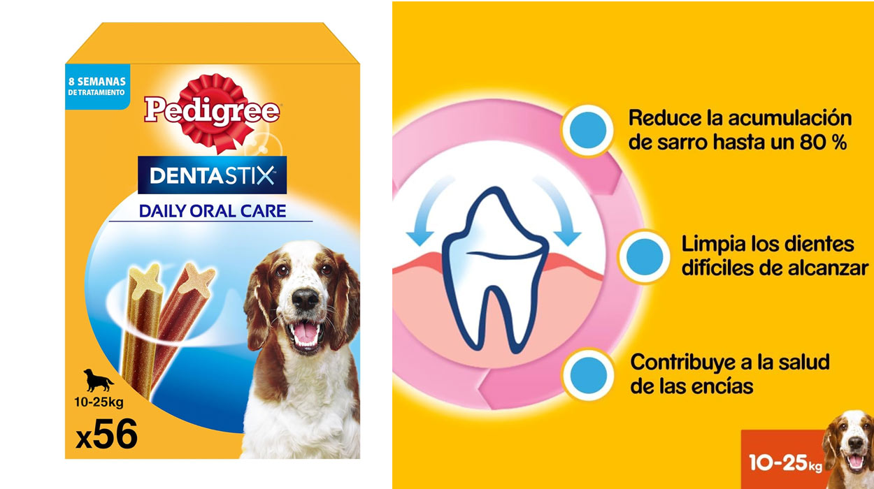 Chollo Pack x56 Pedigree Dentastix Uso Diario para perros grandes (+25 kilos) por sólo 10,99€ (-48%)