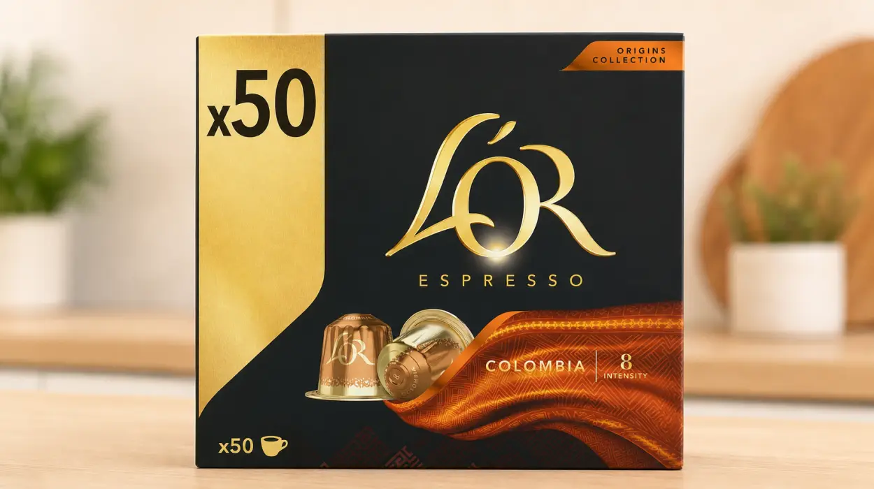 Pack x50 Cápsulas de café L’OR Espresso Colombia para Nespresso, intensidad 8 por sólo 11,68€ (-35%)