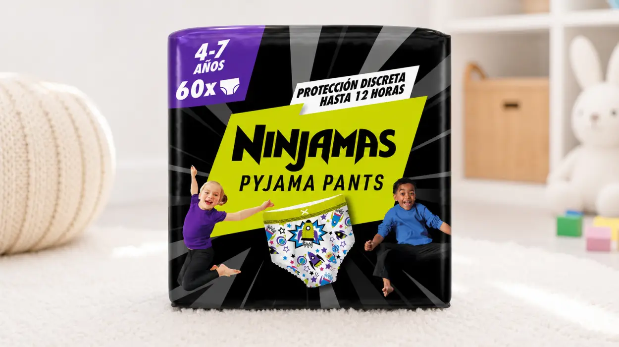 Pack x60 Pañales braguita Dodot Ninjamas para la noche, talla 4-7 años por sólo 21,79€ (-50%)