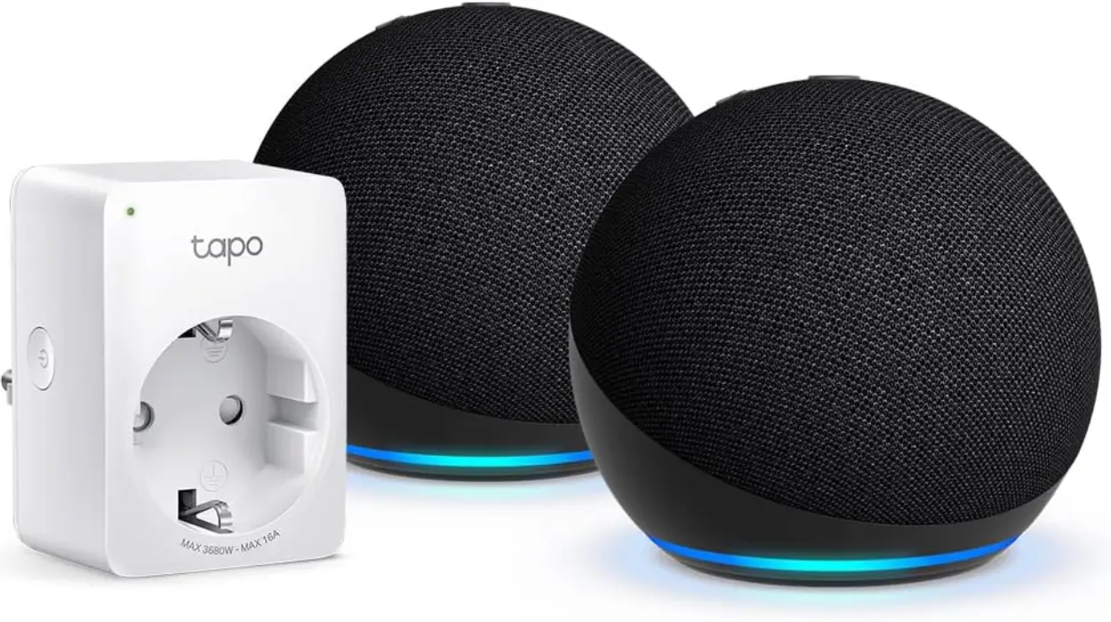 Pack de 2 altavoces inteligentes Echo Dot (5.ª generación) y enchufe Tapo P100MA, controla tu hogar con Alexa por sólo 63,98€ con envío gratis (-58%)