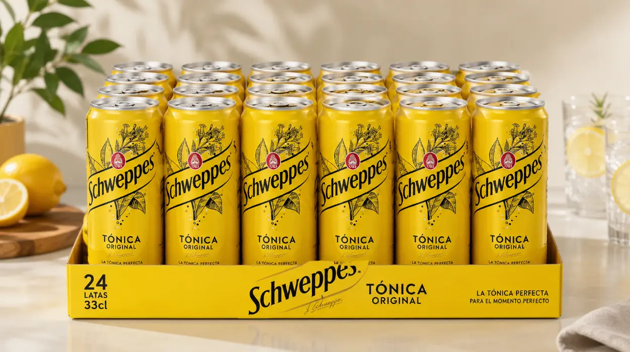 Pack de 24 latas de Tónica Schweppes Original de 33 cl por sólo 14,75€ (-38%)