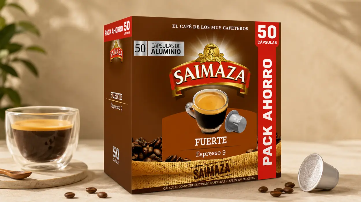 50 cápsulas de café intenso Saimaza, compatibles con Nespresso por sólo 9,18€ (-20%)