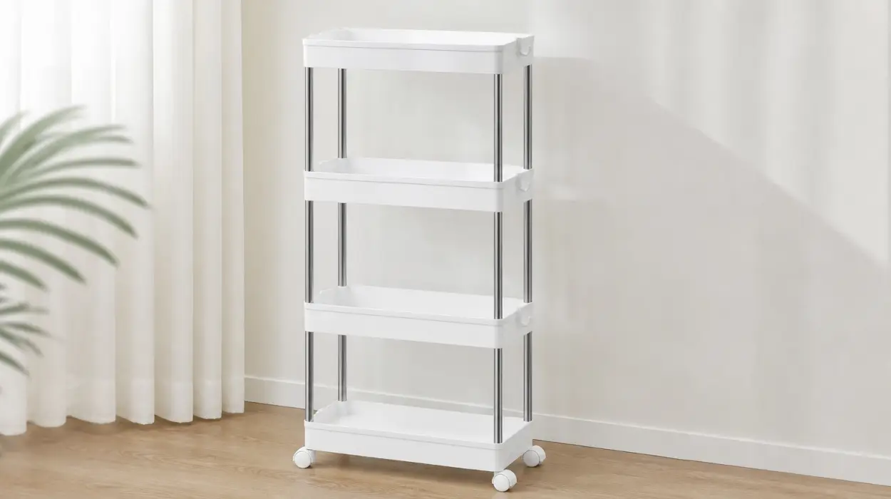Carro de almacenamiento Songmics de 4 niveles con ruedas, ideal para cocina y baño por sólo 12,26€ (-23%)