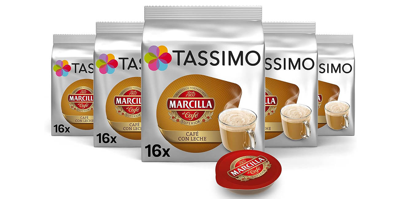 Chollo Pack x80 Cápsulas Café con leche Marcilla para cafeteras Tassimo por sólo 20,48€ (35% de descuento)