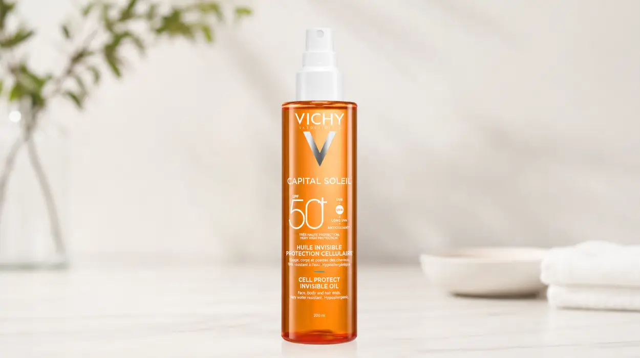 Protección solar eficaz: Vichy Aceite Invisible Cell Protect SPF 50+ de 200 ml por sólo 13,76€ (-61%)