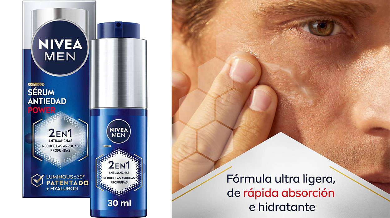 Chollo Sérum antiedad Nivea Men Powe 2 en 1 antimanchas y antiarrugas de 30 ml por sólo 11,39€ (-50%)
