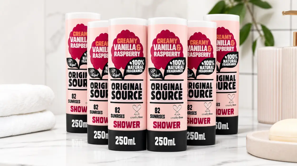 Pack x6 Gel de ducha Original Source Vainilla y Frambuesa de 250 ml por sólo 9€ (-27%)