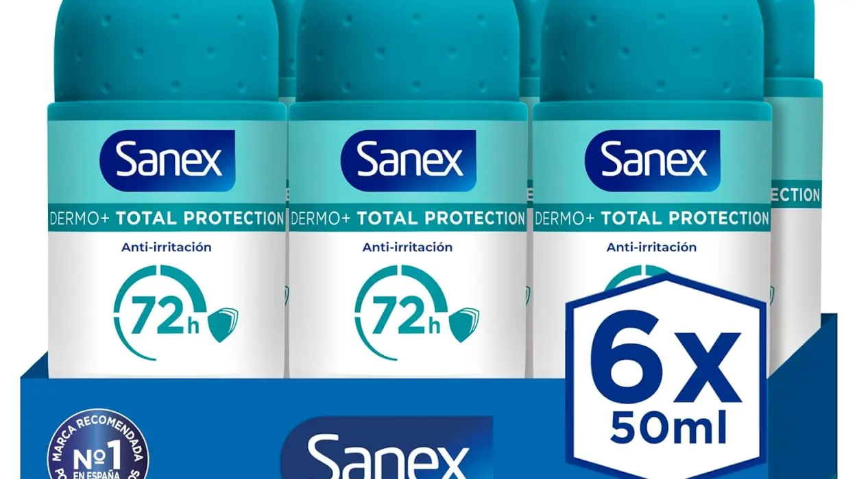 Pack x6 Desodorante Sanex Dermo+ Total Protection Roll-On 72h por sólo 9,16€ (-35%)