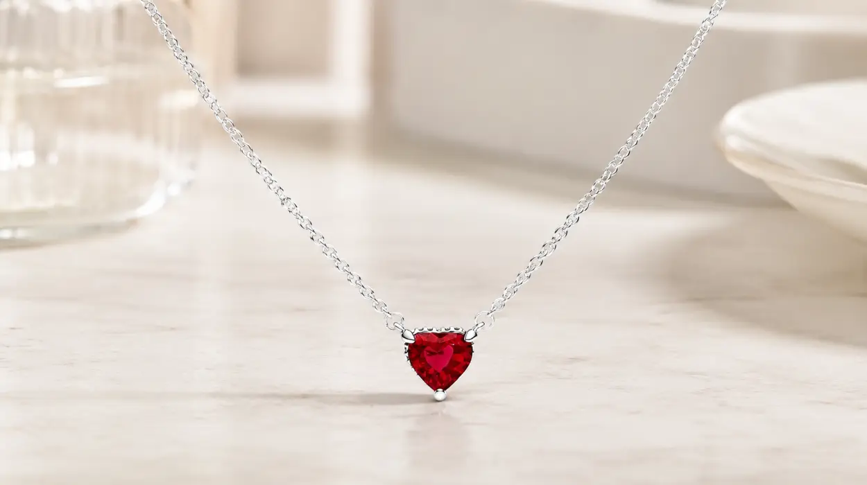 Collar de corazón Pandora Timeless en plata de ley con cristales rojos y circonitas por sólo 55€ con envío gratis (-30%)
